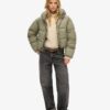 Cropped Cocoon Puffer Jacket