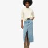 Denim Split Maxi Skirt