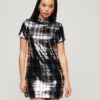 High Neck Sequin T-Shirt Dress