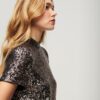 High Neck Sequin T-Shirt Dress