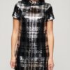 High Neck Sequin T-Shirt Dress