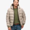 Hooded Tweed Sports Puffer Jacket