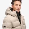 Hooded Tweed Sports Puffer Jacket