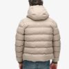 Hooded Tweed Sports Puffer Jacket
