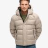 Hooded Tweed Sports Puffer Jacket