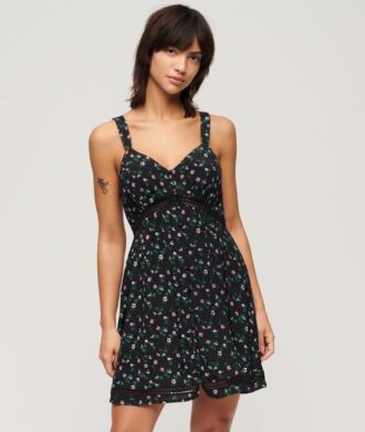 Lace Trim V-Neck Cami Dress