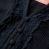 Long Sleeve Lace Trim Smocked Blouse