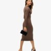 Long Sleeve Ruched Midi Dress
