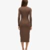 Long Sleeve Ruched Midi Dress
