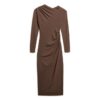 Long Sleeve Ruched Midi Dress