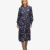 Long Sleeve Tiered Midi Dress