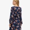 Long Sleeve V Neck Mini Wrap Dress