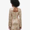Long-Sleeved Printed Sequin Mini Dress