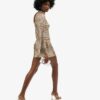 Long-Sleeved Printed Sequin Mini Dress
