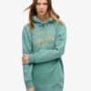 Luxe Metallic Logo Hooded Dress