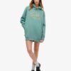 Luxe Metallic Logo Hooded Dress