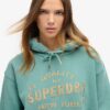 Luxe Metallic Logo Hooded Dress
