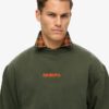 Micro Logo Graphic Loose Crew Sweatshirt