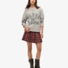 Mid Rise Check Mini Skirt Mid Rise Check Mini Skirt