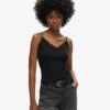 Organic Cotton Vintage Rib Lace Trim Cami Top