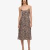 Printed Button-Up Cami Midi Dress