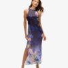 Printed Satin Maxi Dress