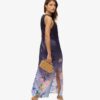 Printed Satin Maxi Dress