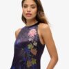 Printed Satin Maxi Dress