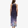 Printed Satin Maxi Dress