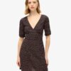 Printed Short Sleeve Mini Tea Dress