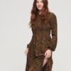 Printed Smocked Maxi Dress