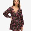 Printed V-Neck Mini Tea Dress