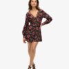 Printed V-Neck Mini Tea Dress
