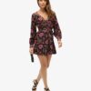 Printed V-Neck Mini Tea Dress