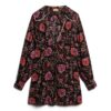 Printed V-Neck Mini Tea Dress