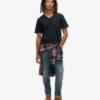 Raw Edge Slub V-Neck T-Shirt