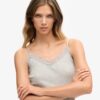 Rib Lace Trim Cami Top