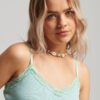 Rib Lace Trim Cami Top