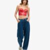 Satin Floral Embroidered Corset Top