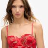 Satin Floral Embroidered Corset Top