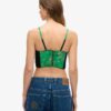 Satin Floral Embroidered Corset Top
