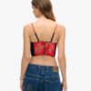 Satin Floral Embroidered Corset Top