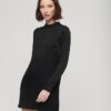 Satin Mock Neck Mini Dress