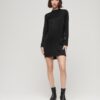 Satin Mock Neck Mini Dress