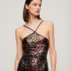 Sequin Halter Midi Dress