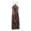 Sequin Halter Midi Dress
