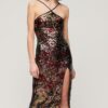 Sequin Halter Midi Dress