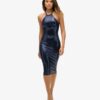 Sequin Halter Neck Midi Dress