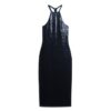 Sequin Halter Neck Midi Dress