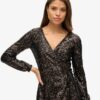 Sequin Wrap Maxi Dress